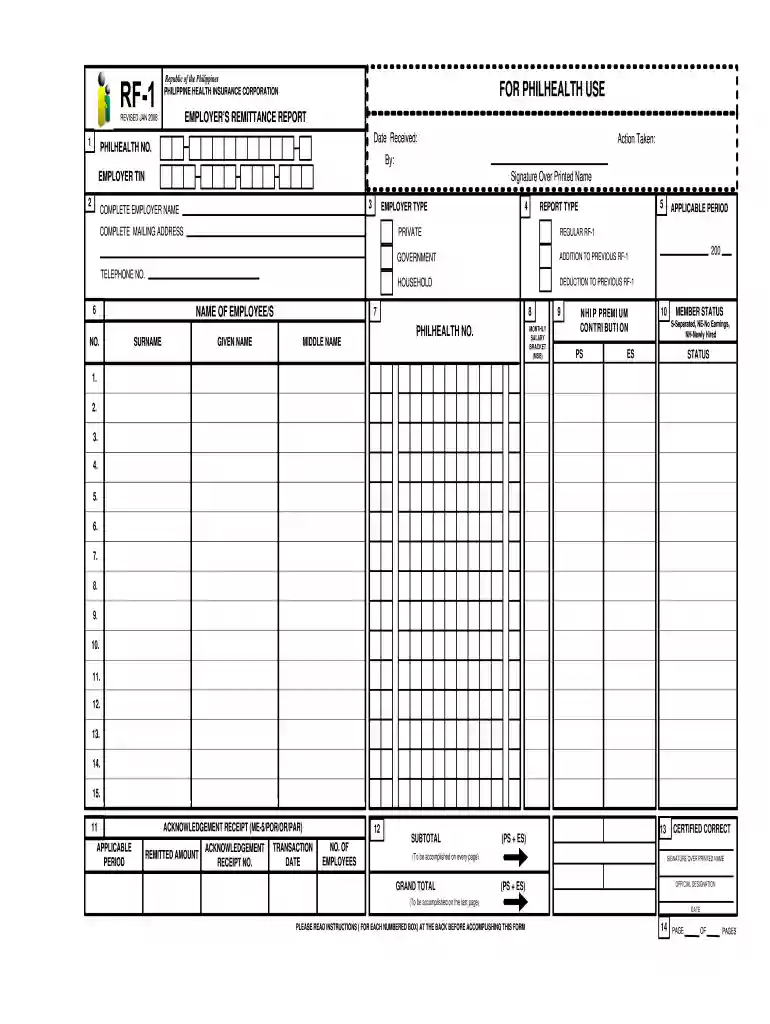 philhealth id layout 2008 form Preview on Page 1