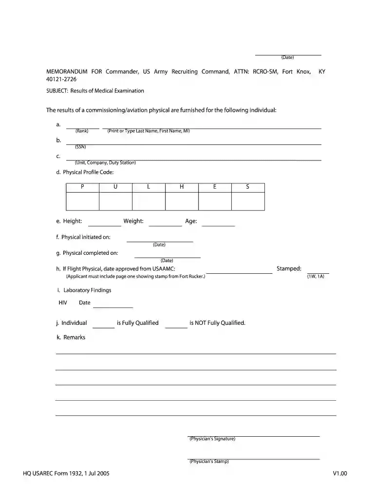 usarec forms Preview on Page 1