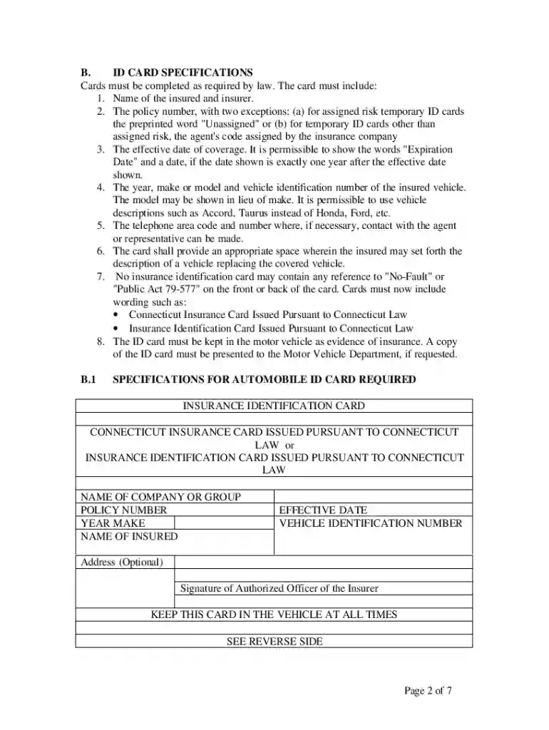connecticut insurance identification card Preview on Page 1