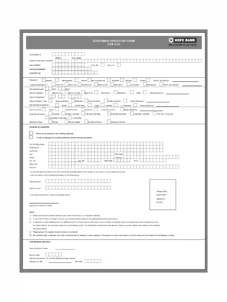hdfc kyc update online Preview on Page 1