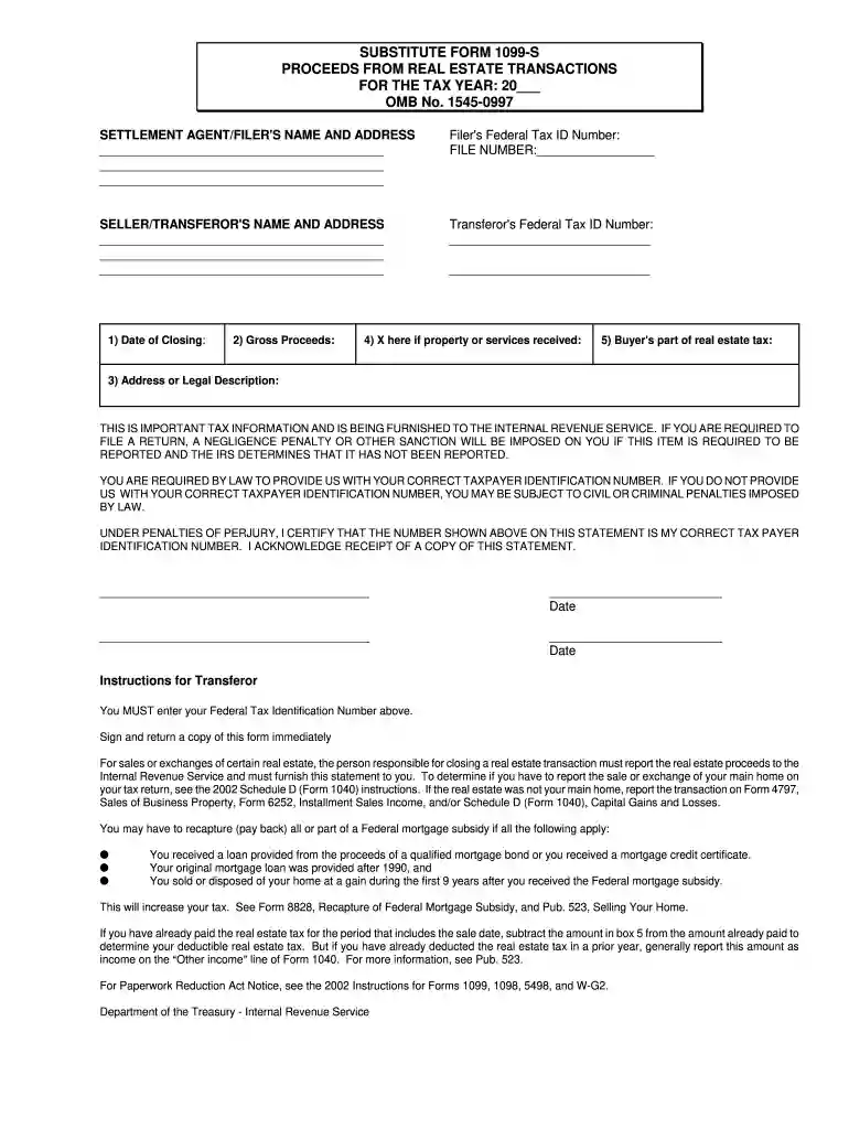 substitute form 1099 s Preview on Page 1