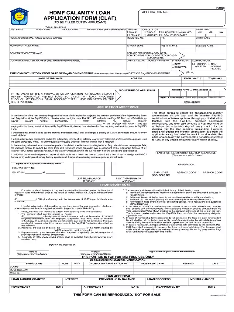 pag ibig calamity loan form 2023 Preview on Page 1