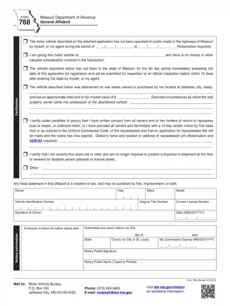 general affidavit mo 2010 form Preview on Page 1