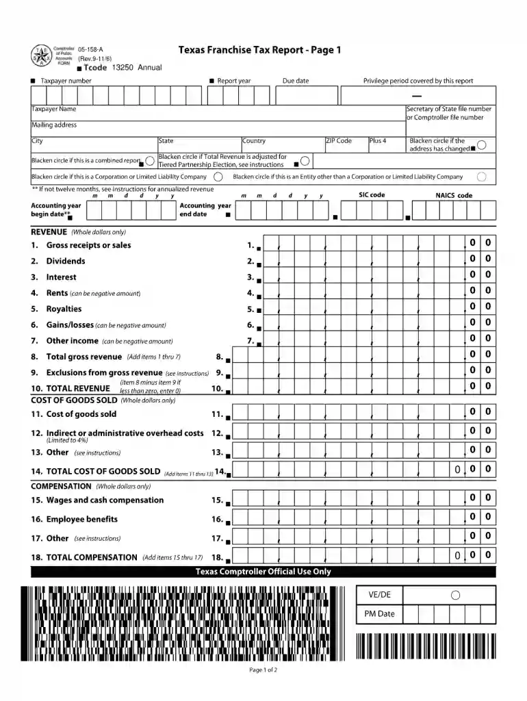 texas form 05 158 instructions 2022 Preview on Page 1