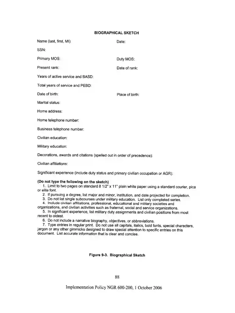 biographical sketch Preview on Page 1
