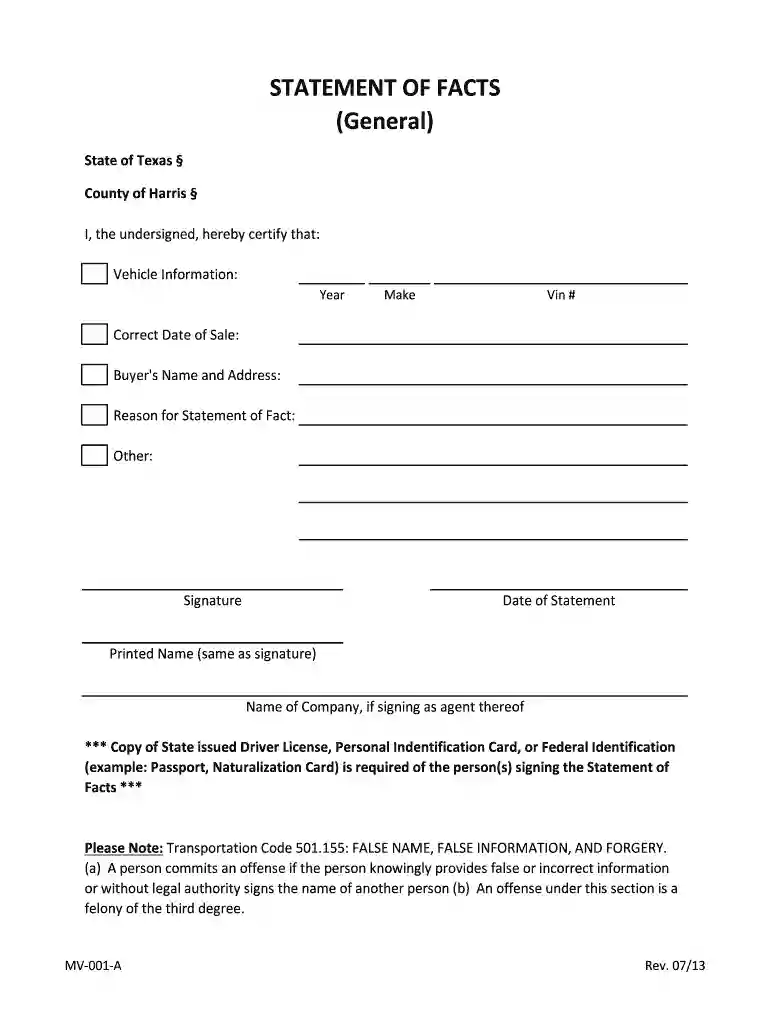 statement of fact Preview on Page 1