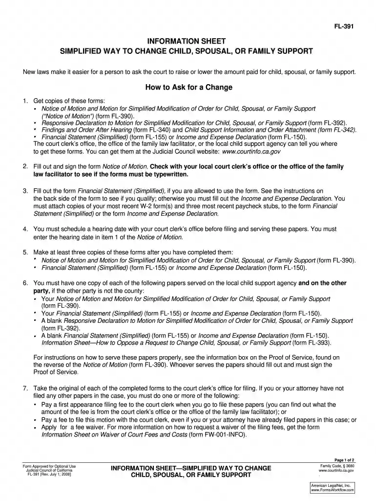 child support modification forms california Preview on Page 1