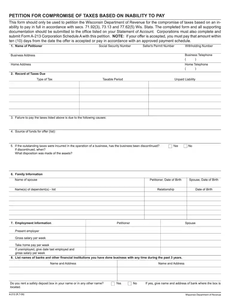 wi 212 2009 form Preview on Page 1