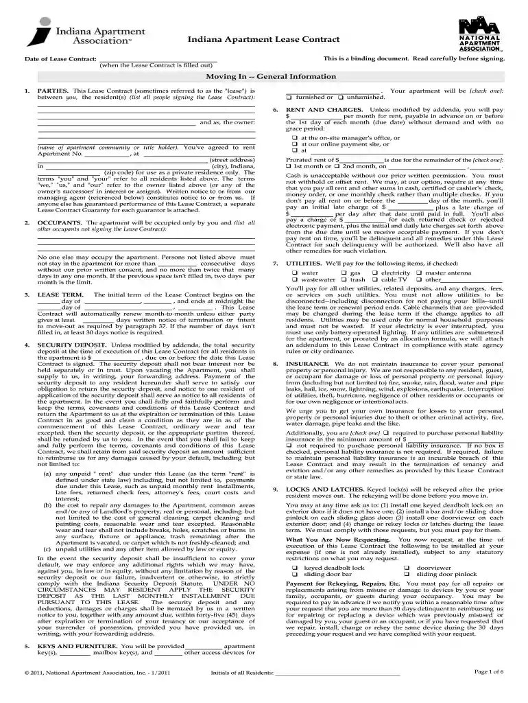 national apartment association lease pdf Preview on Page 1
