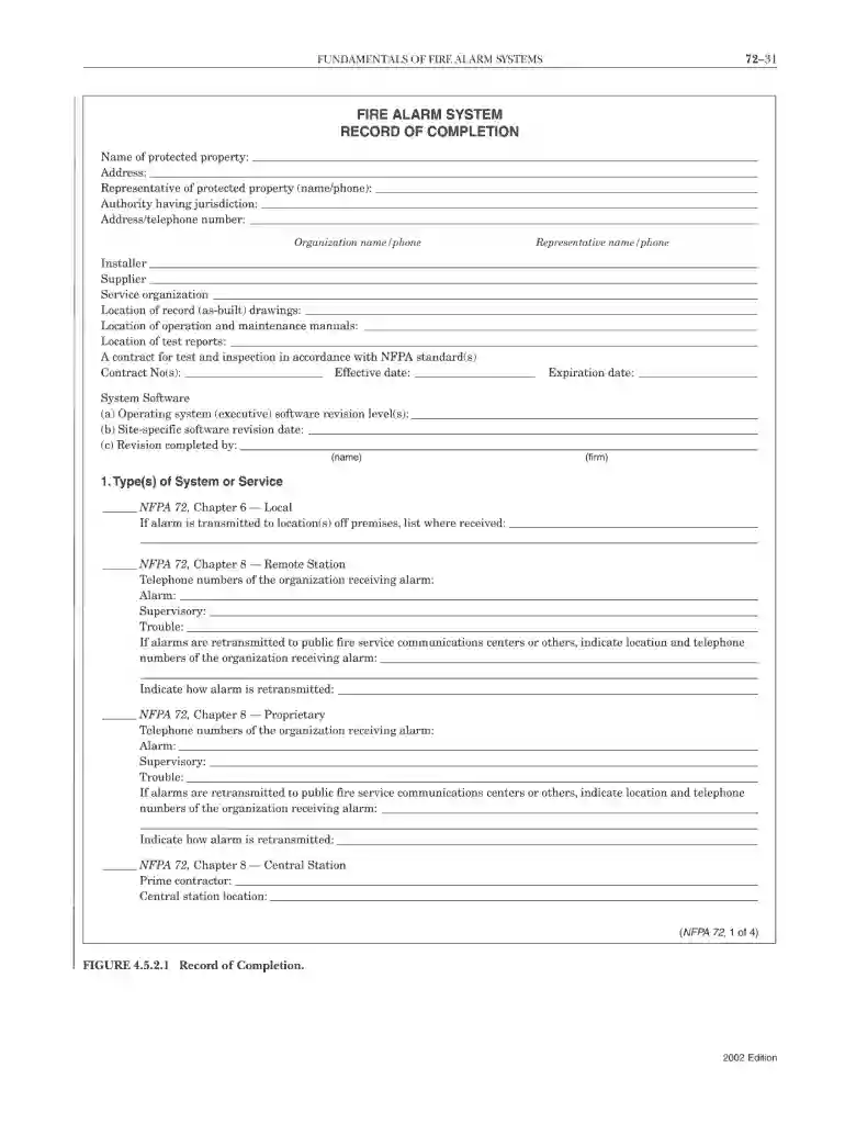 nfpa record of completion pdf Preview on Page 1