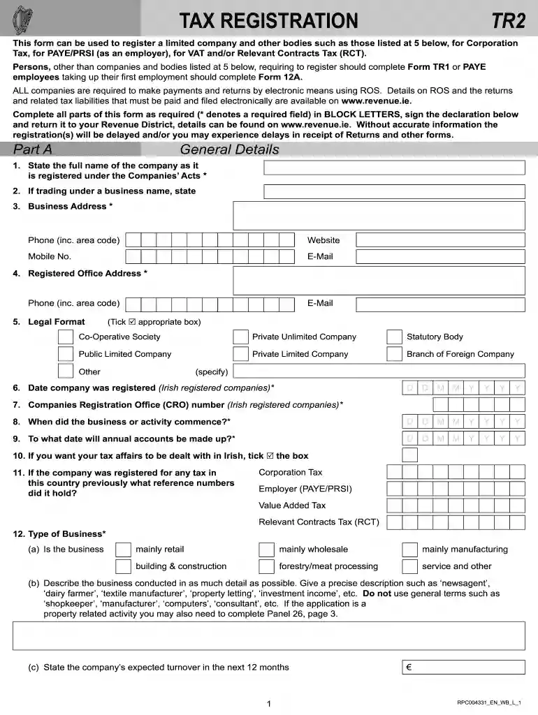 revenue tr2 form Preview on Page 1