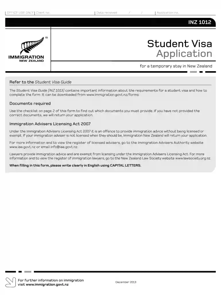 form inz1012 Preview on Page 1