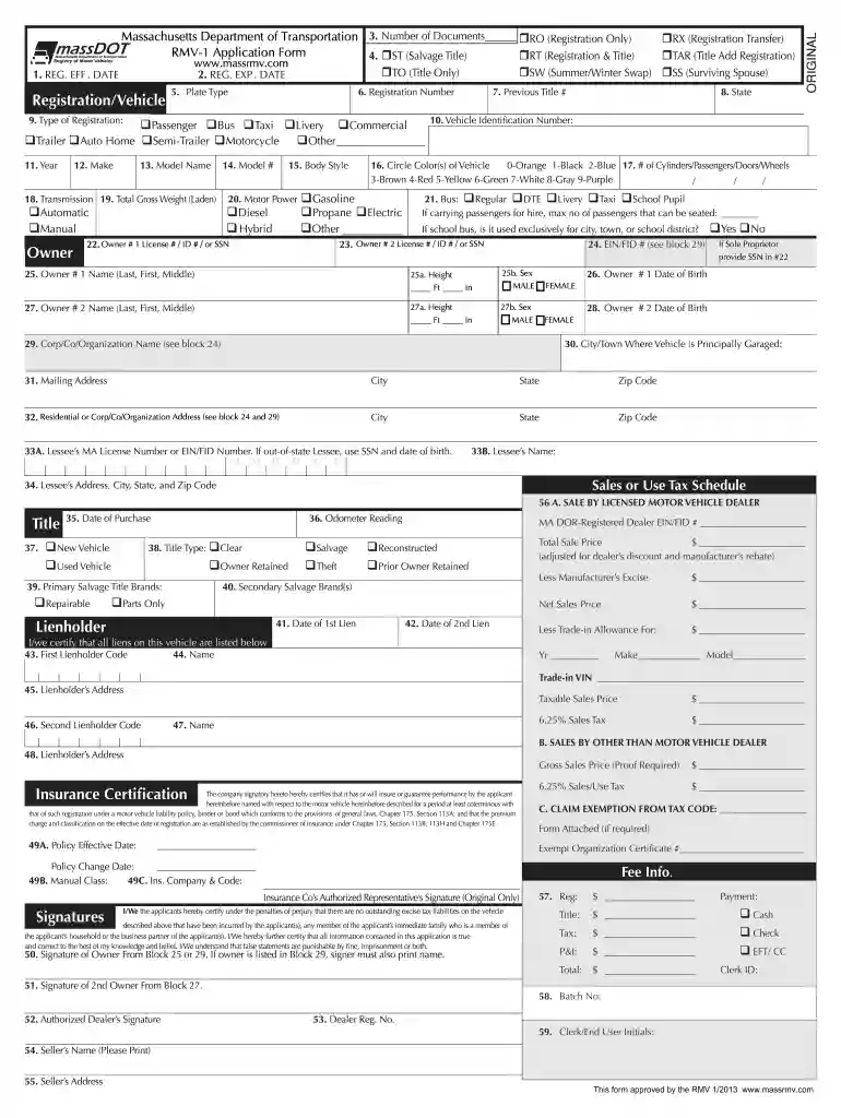 rmv 1 form pdf Preview on Page 1
