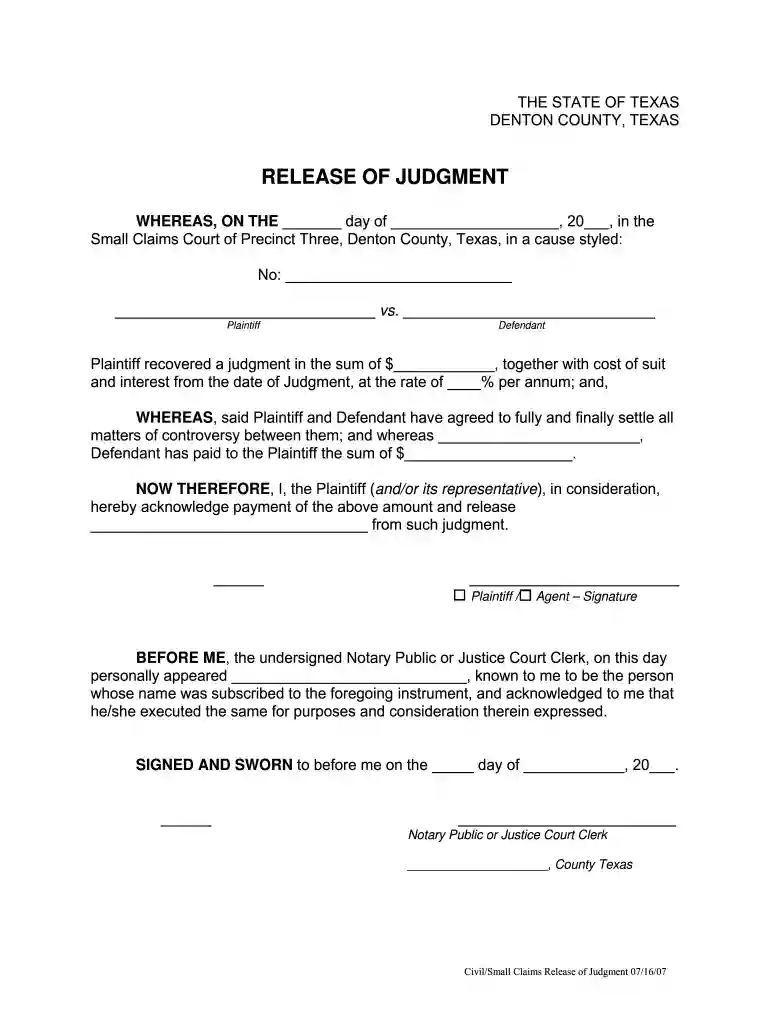 release of judgement letter Preview on Page 1