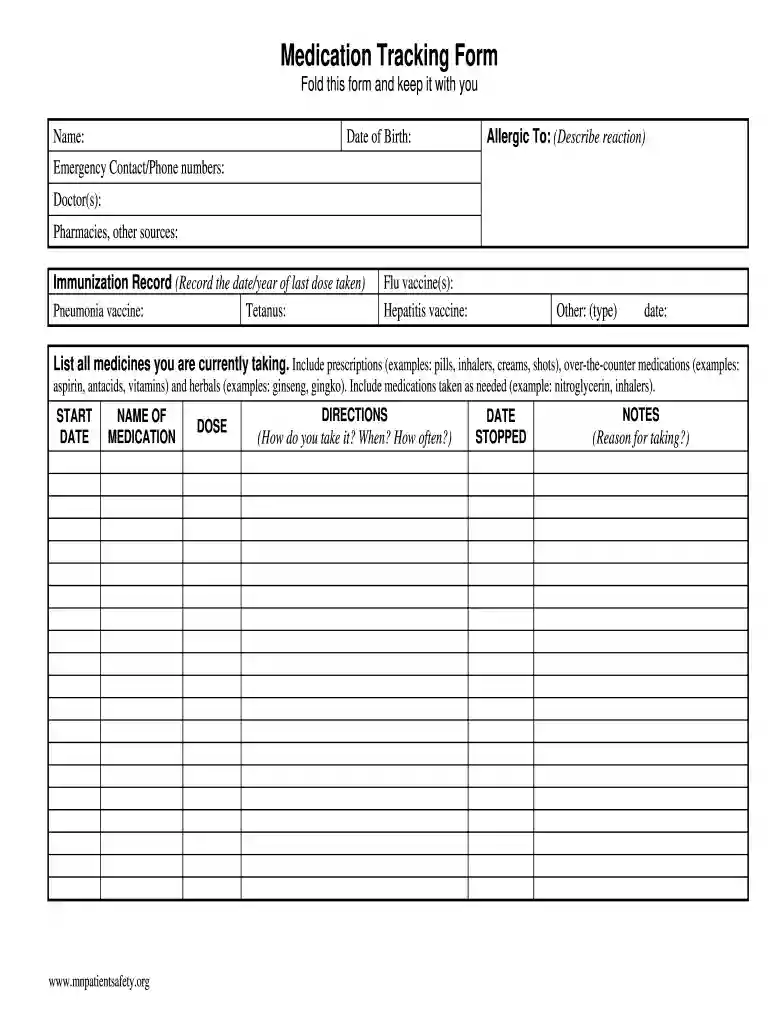 free printable daily medication chart for elderly Preview on Page 1