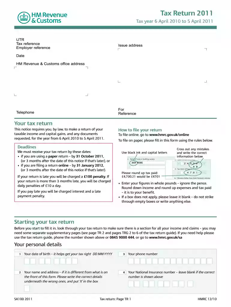 sa100 example Preview on Page 1