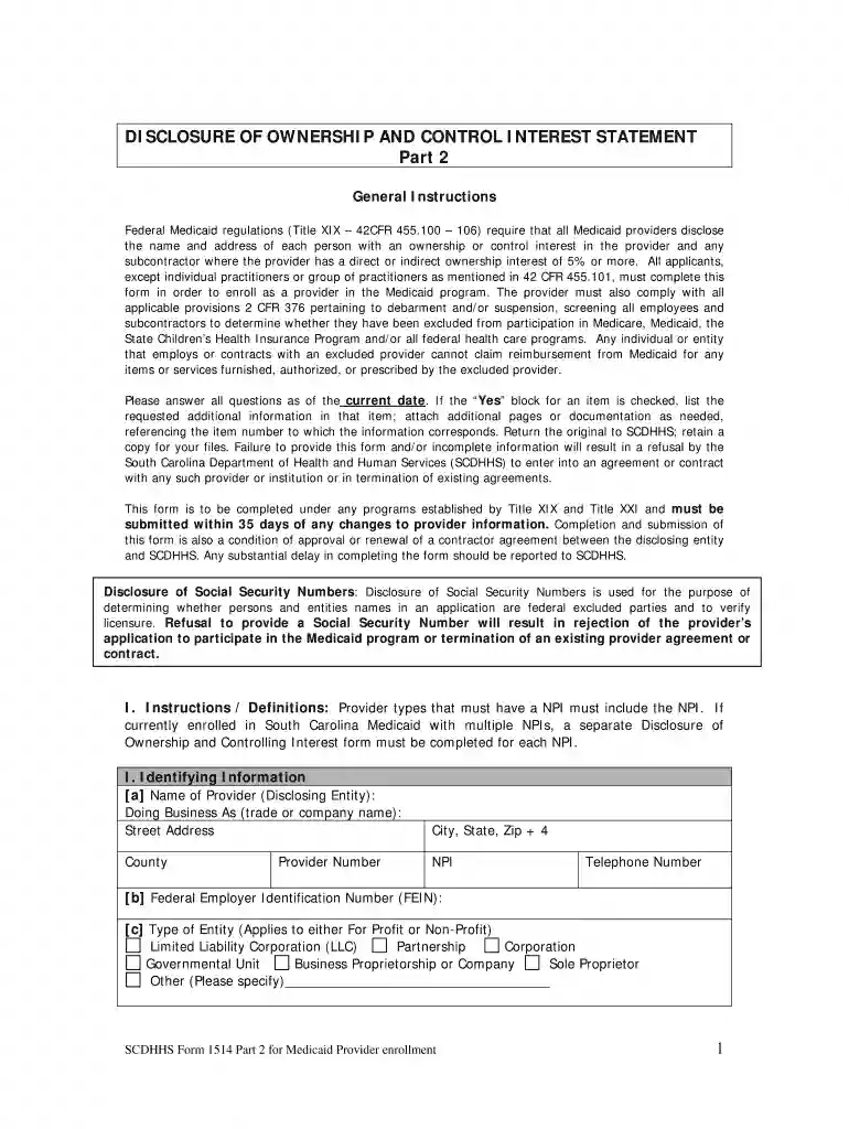 disclosure of ownership Preview on Page 1