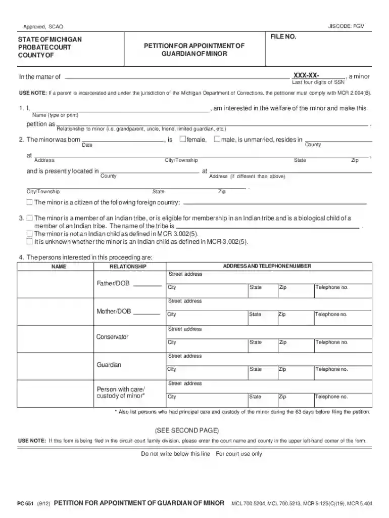 guardianship for disabled adults indiana forms Preview on Page 1