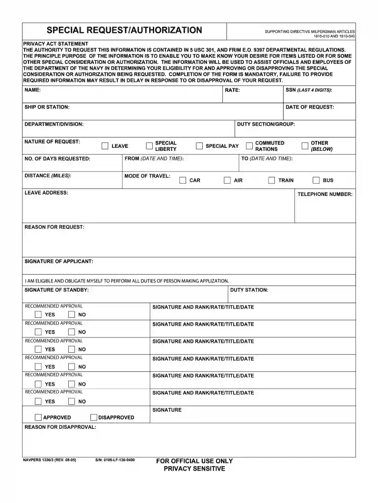navy special request chit instruction Preview on Page 1