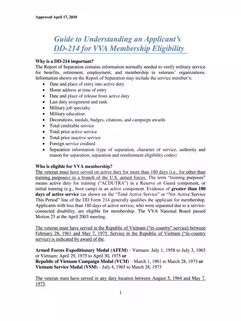 printable blank dd214 Preview on Page 1