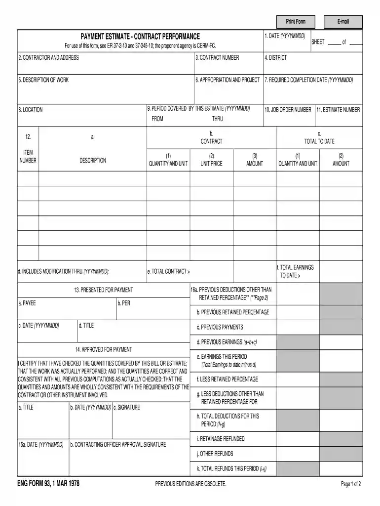 eng form 93 Preview on Page 1