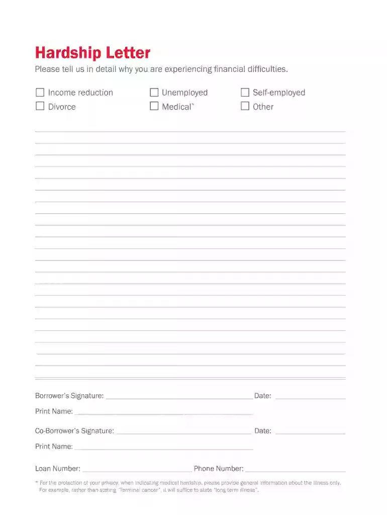 hardship letter Preview on Page 1