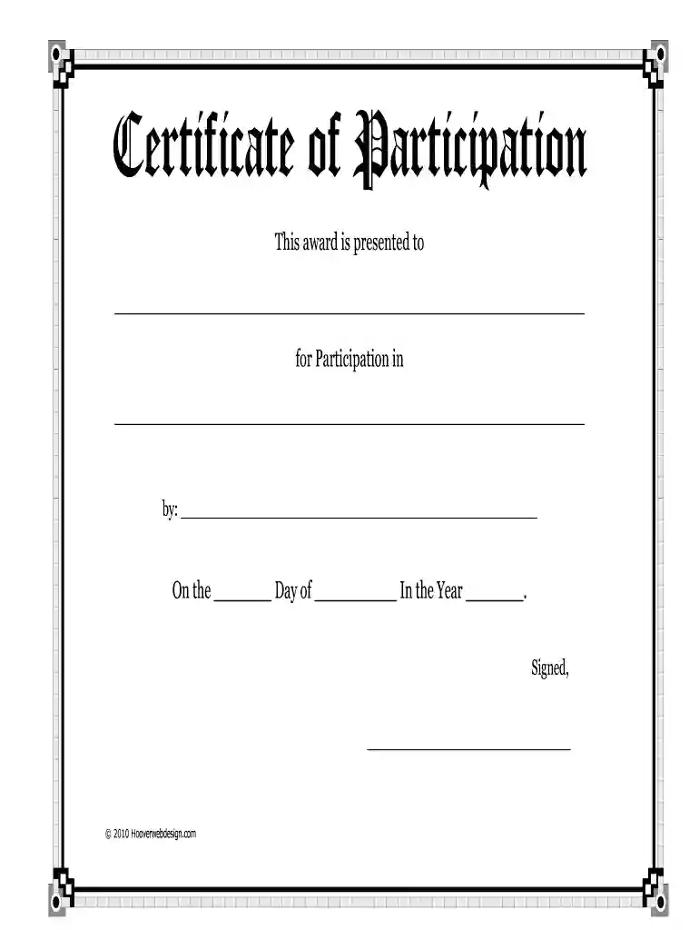 fillable certificate too Preview on Page 1