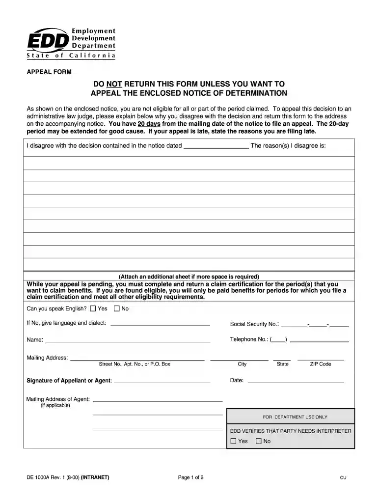 california unemployment appeals Preview on Page 1