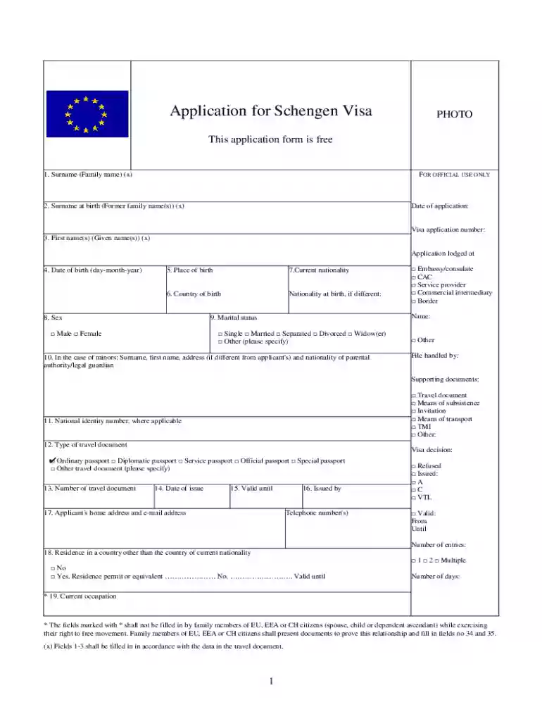 spain visa application form pdf Preview on Page 1