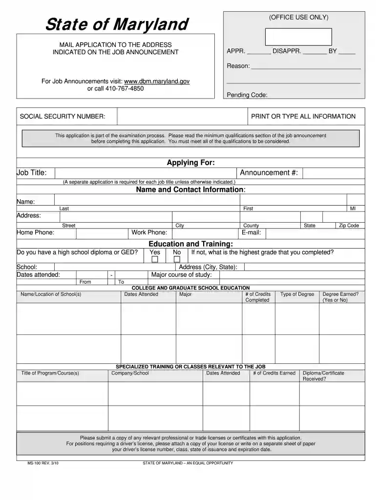 maryland concealed carry application Preview on Page 1
