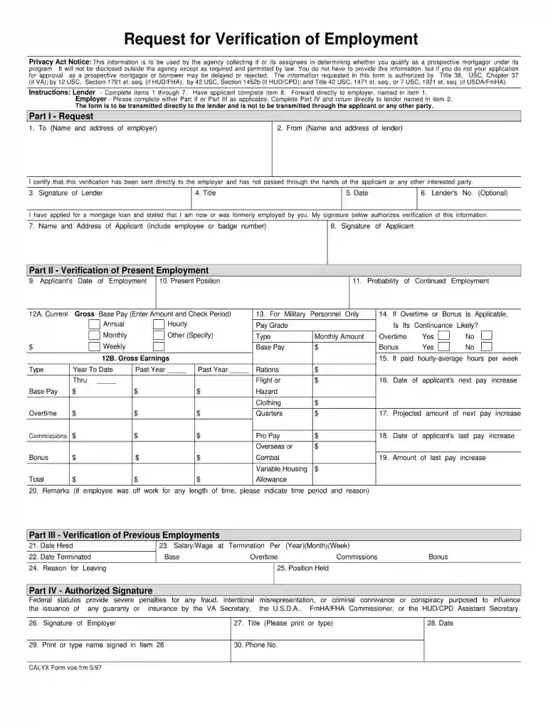 voe form Preview on Page 1