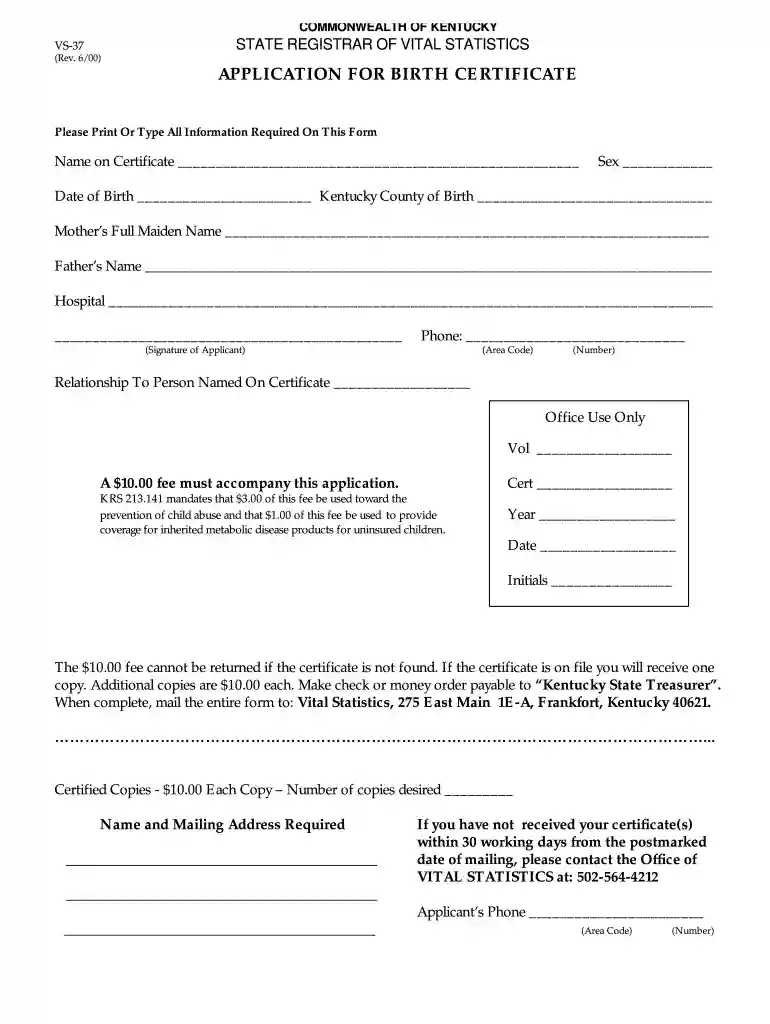 order birth certificate online ky free Preview on Page 1