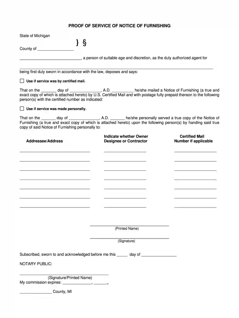 proof of service michigan pdf Preview on Page 1