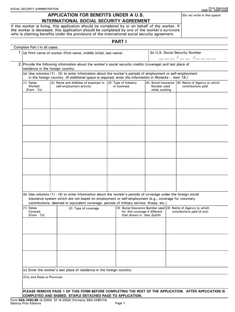 ssa 2490 form Preview on Page 1
