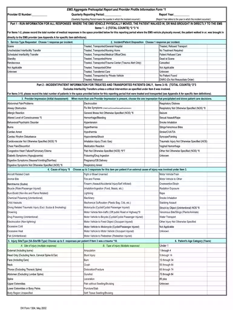 EMS Aggregate Prehospital Report and Provider Profile Information ... - doh state fl Preview on Page 1