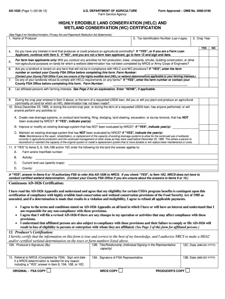 form 1026 Preview on Page 1