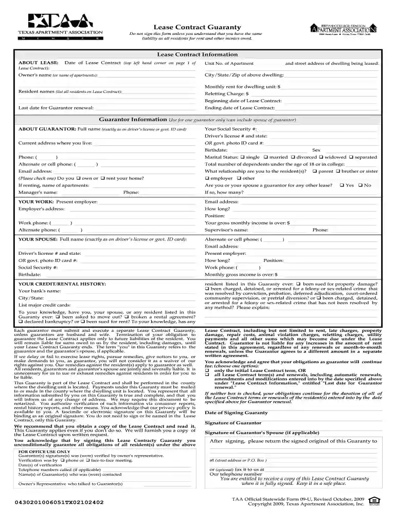 taa lease agreement pdf Preview on Page 1
