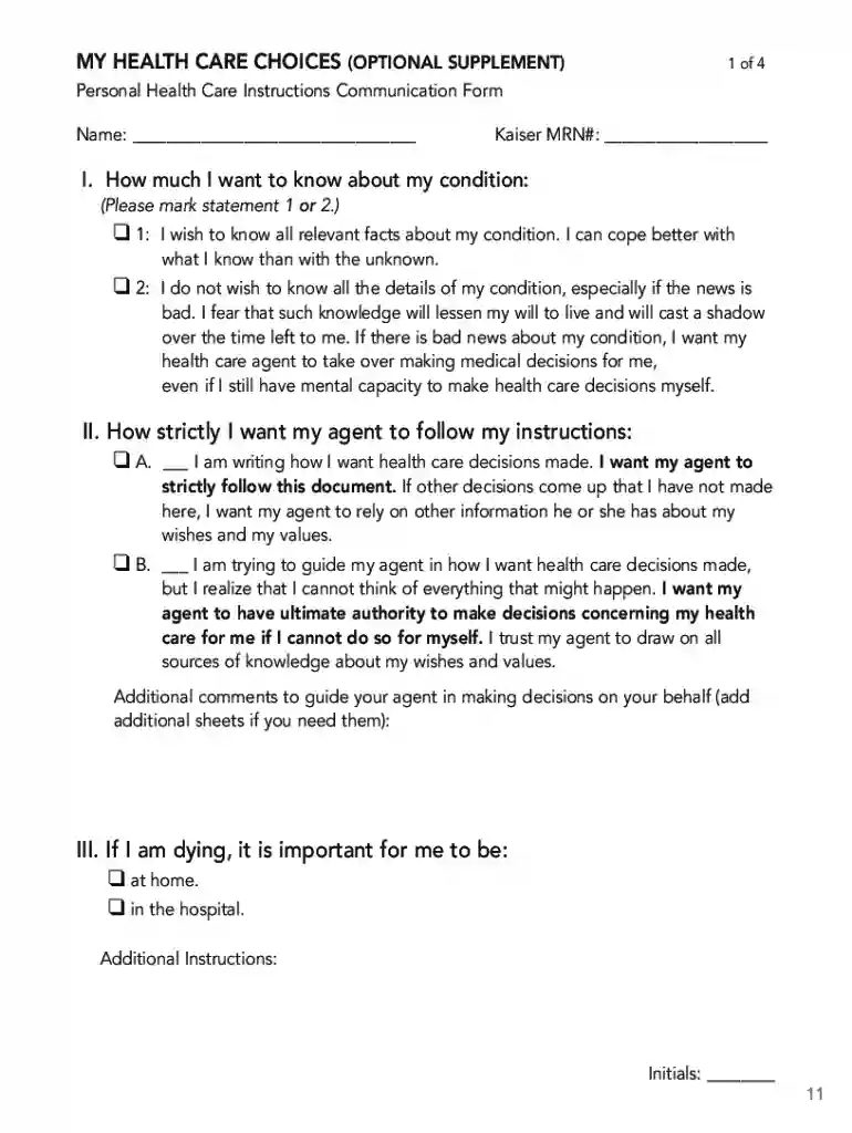 kaiser power of attorney form Preview on Page 1