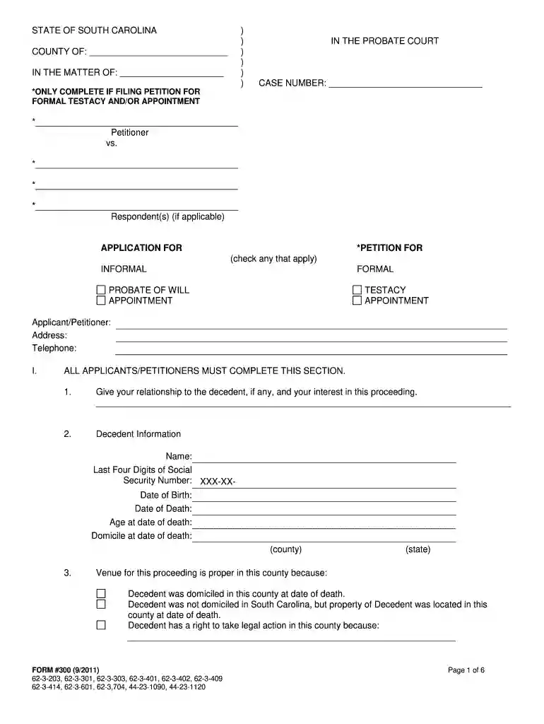 sc probate checklist Preview on Page 1
