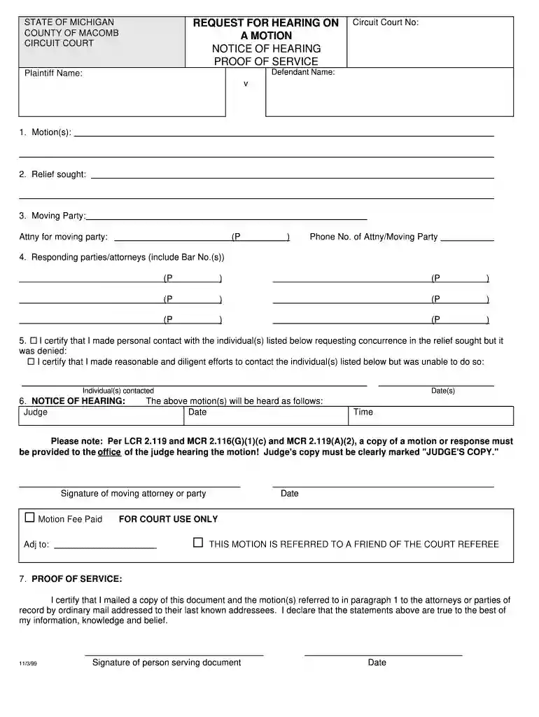 macomb county circuit court praecipe Preview on Page 1