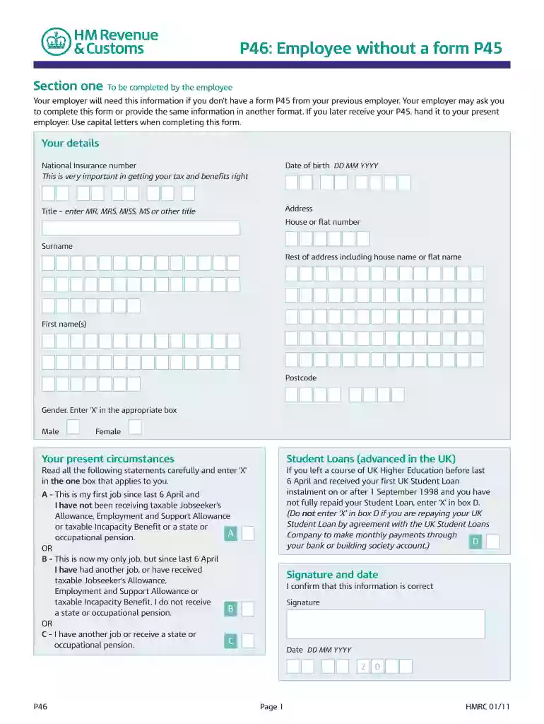 p46 form download Preview on Page 1