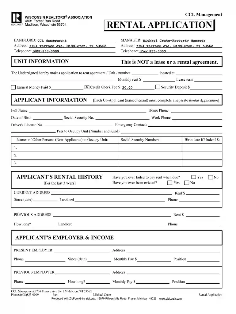 free printable rental application Preview on Page 1