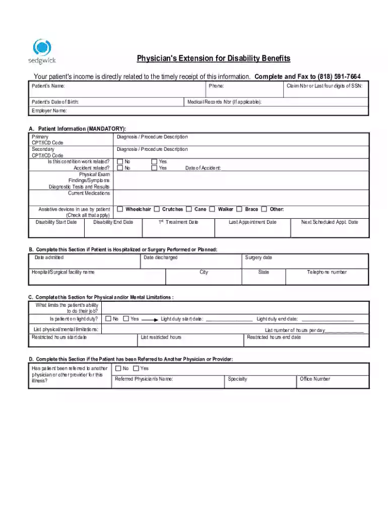 edd disability extension form pdf Preview on Page 1