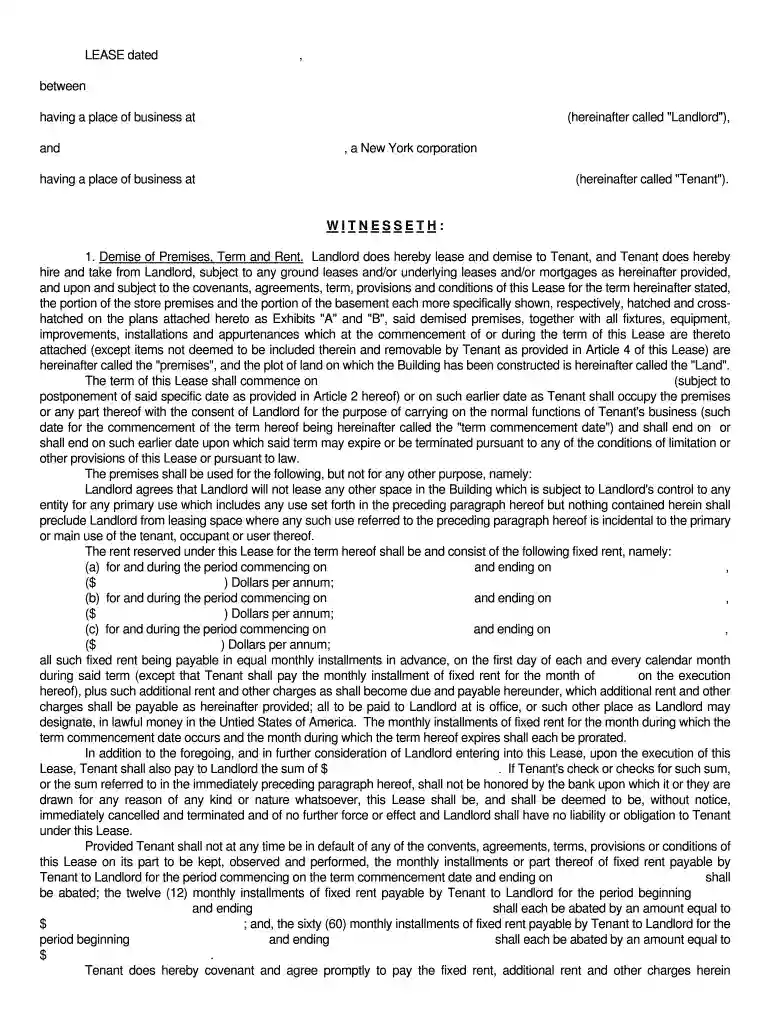new york commercial lease agreement pdf Preview on Page 1