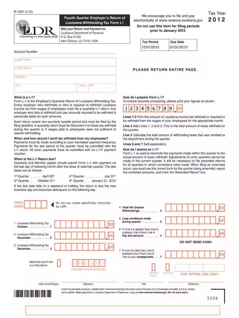 l 1 tax 2012 form Preview on Page 1