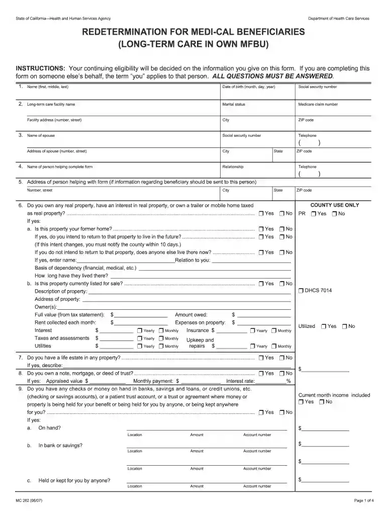 medi cal renewal form Preview on Page 1