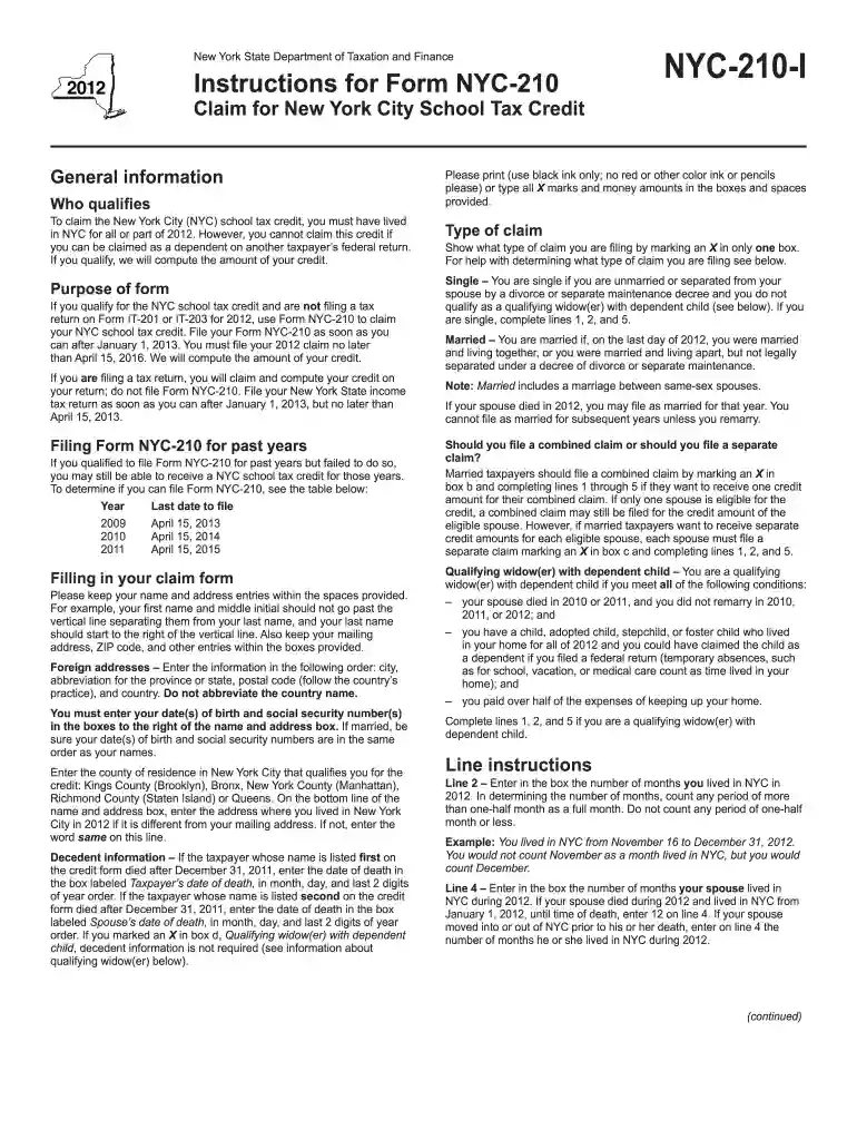 2012 form school tax credit Preview on Page 1