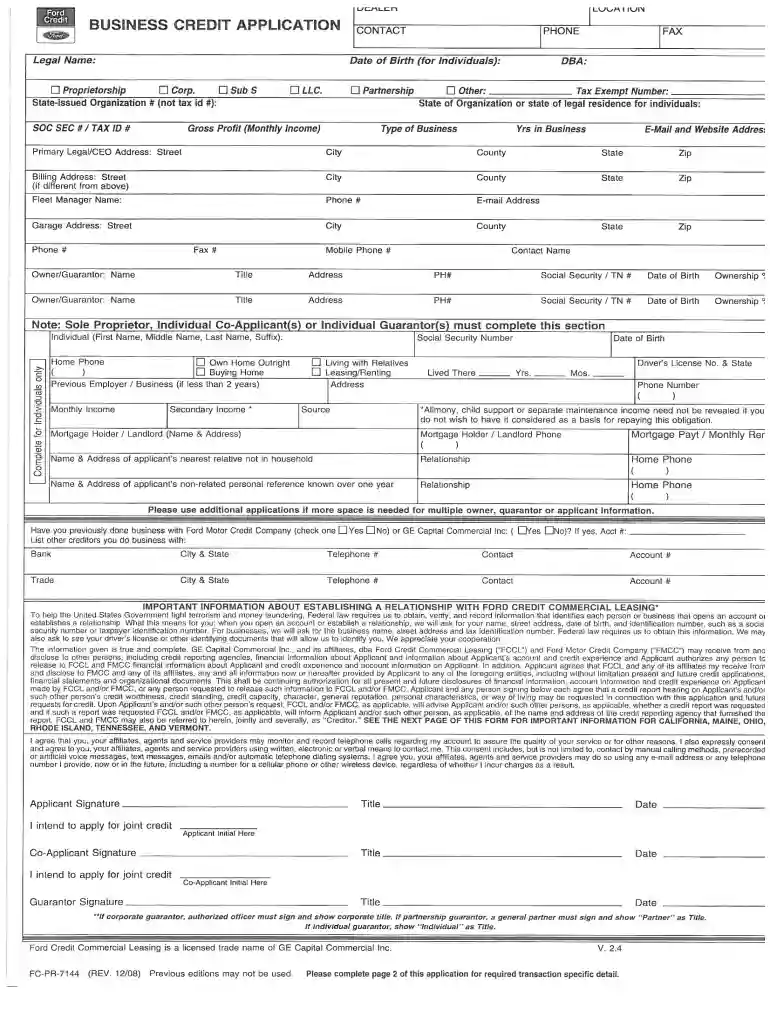 ford application Preview on Page 1