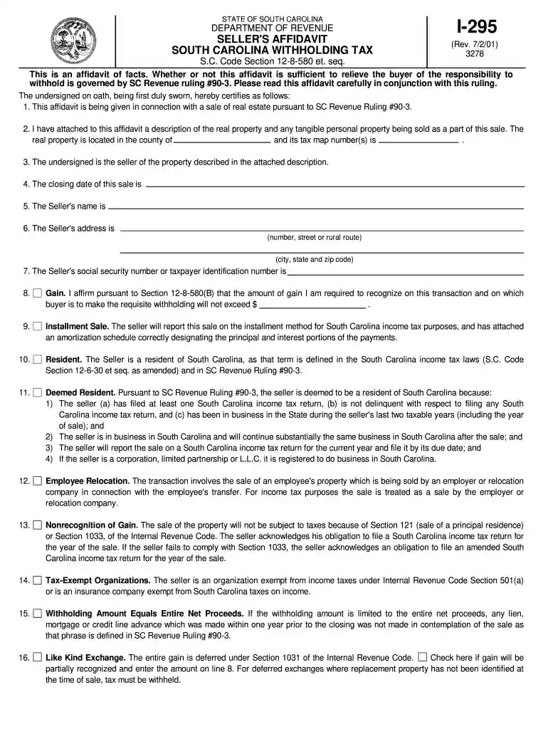 i295 form Preview on Page 1