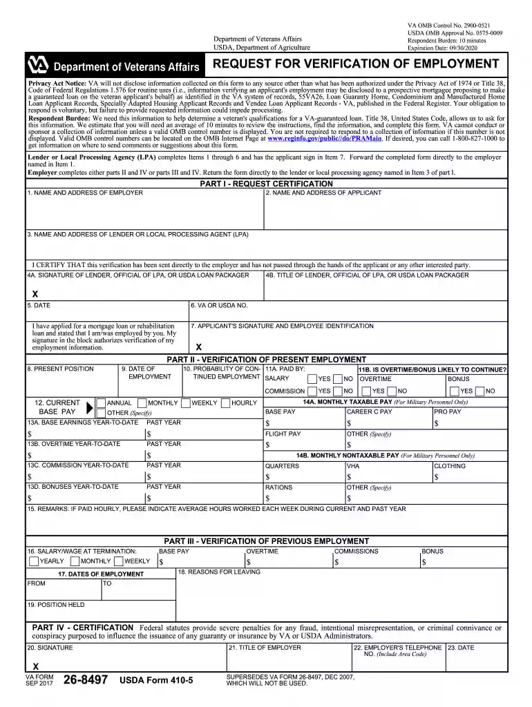va form 26 8497 Preview on Page 1